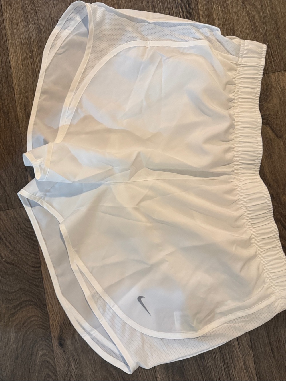 Nike White Women's Athletic Running Shorts with Reflective Swoosh